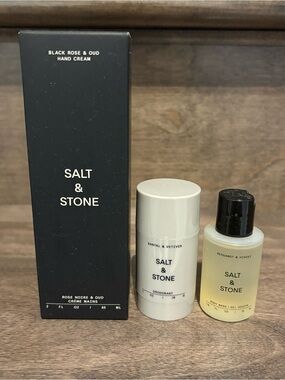 NEW Salt & Stone Black Rose & Oud Hand Cream, Deodorant and Body Wash Bundle